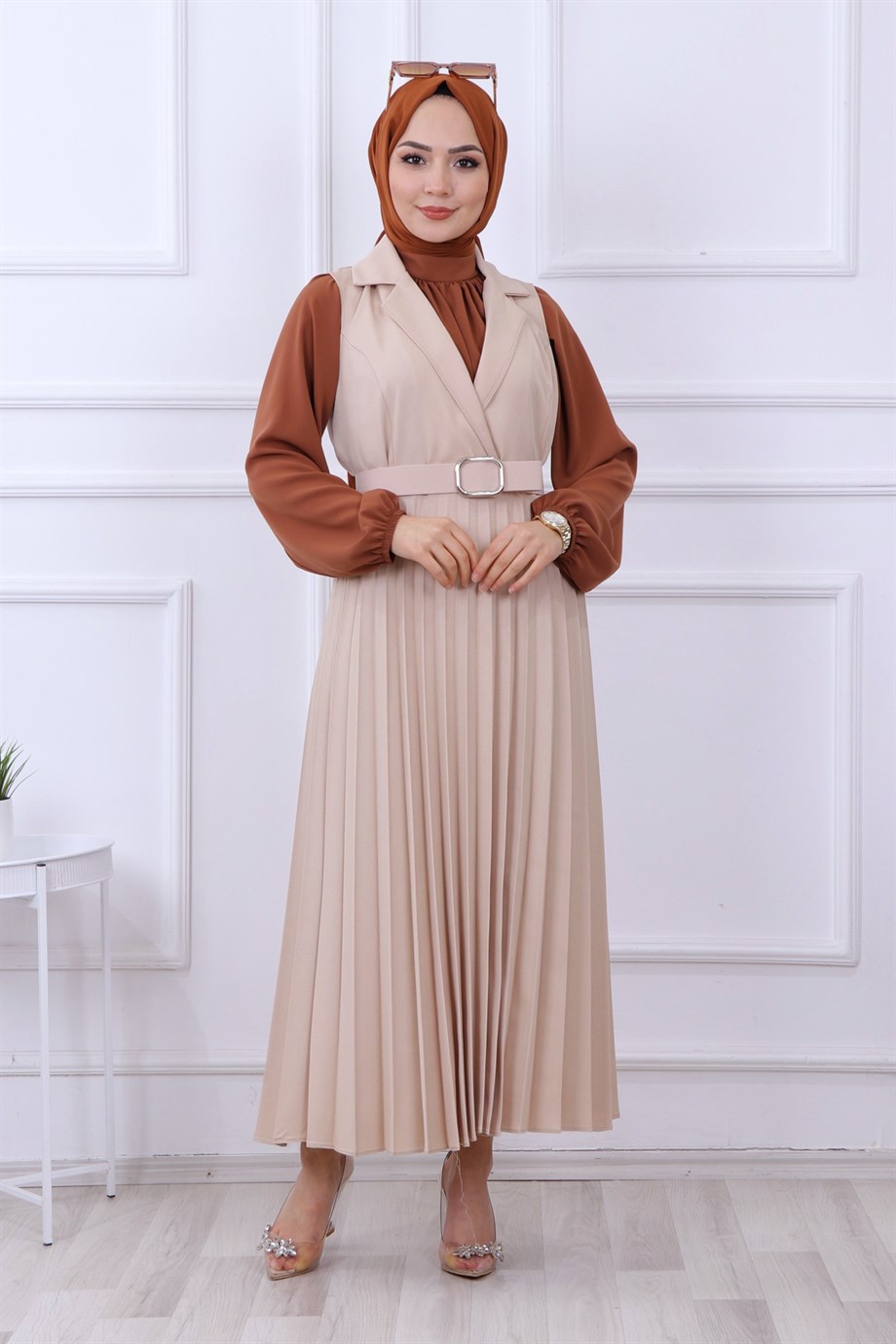 ALTI PLİSELİ JİLE KREM