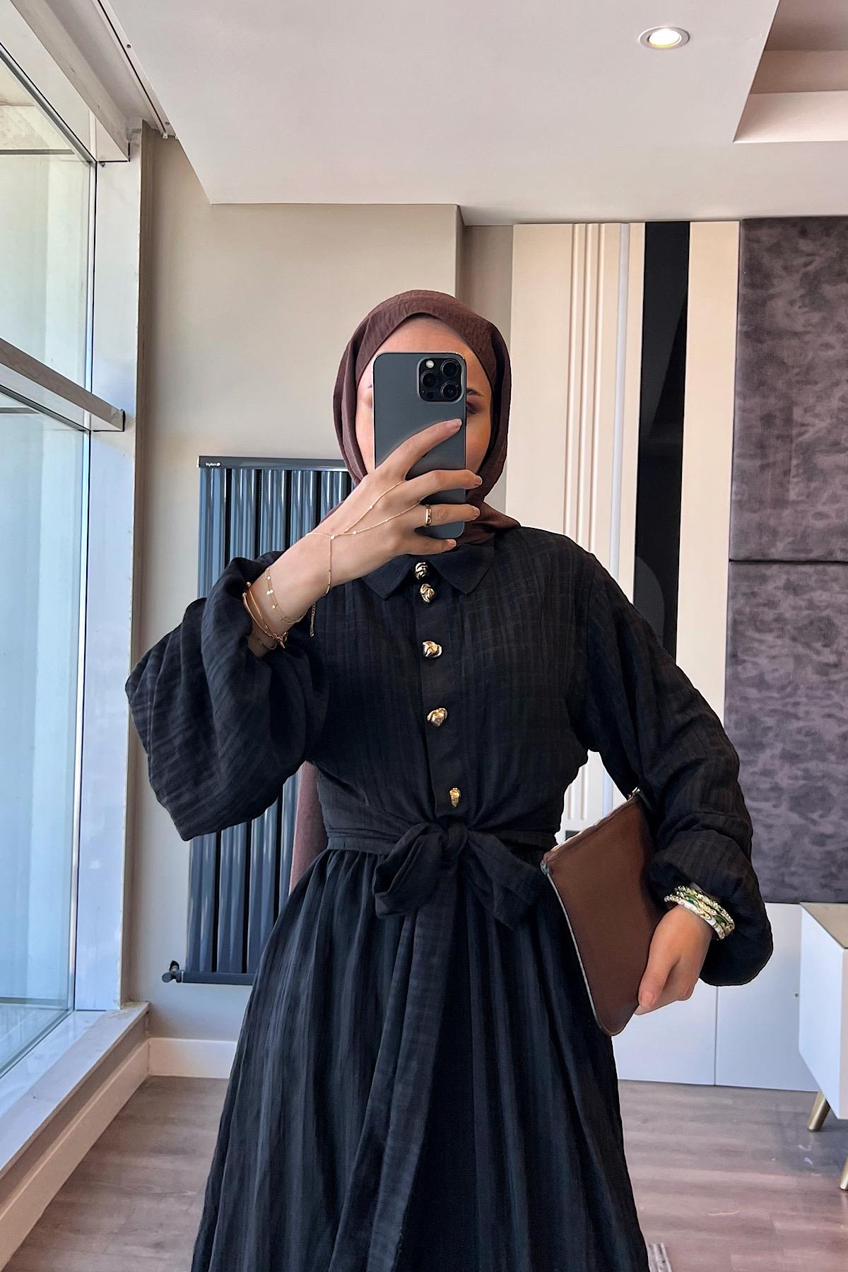 Gold Düğme Detaylı İkili Takım SiyahDubaiShowroomTAKIM07557