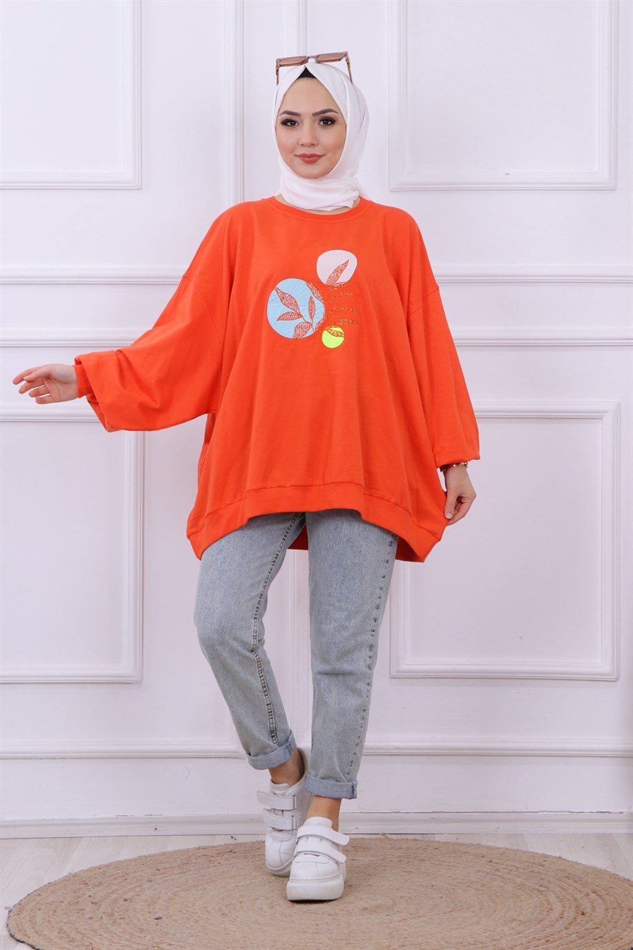 BALON KOL OVERSİZE SWEAT TURUNCU