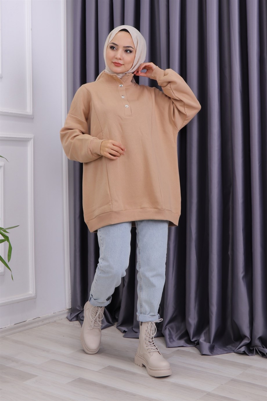 ÇITÇIT DETAY SWEAT CAMEL