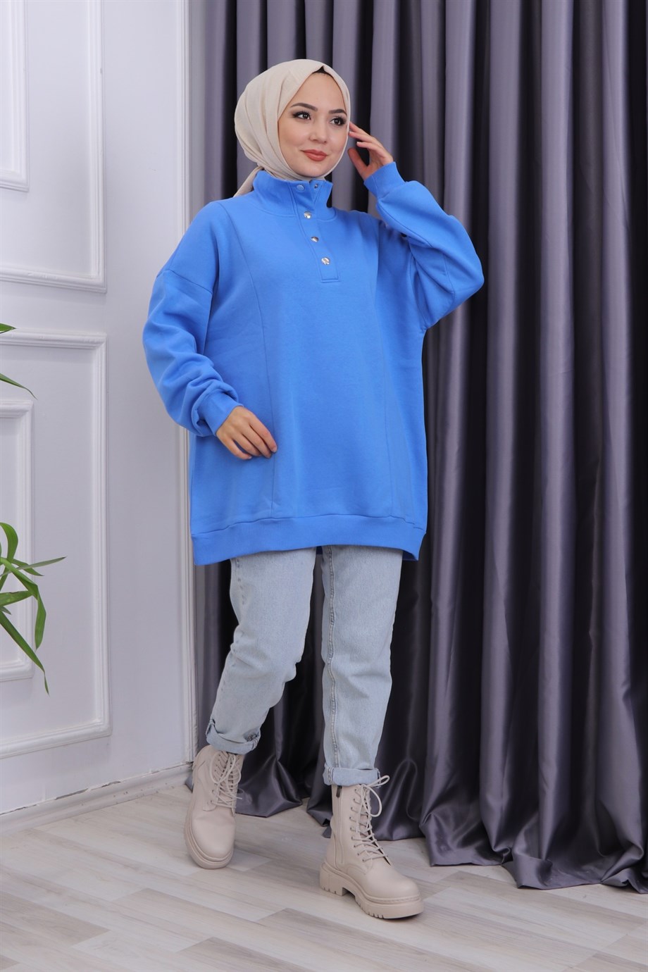 ÇITÇIT DETAY SWEAT MAVİ