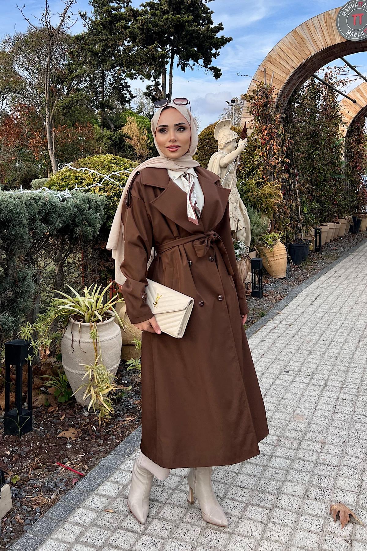 Astarlı Trenç KahverengiDubaiShowroomDIŞ GİYİM09890