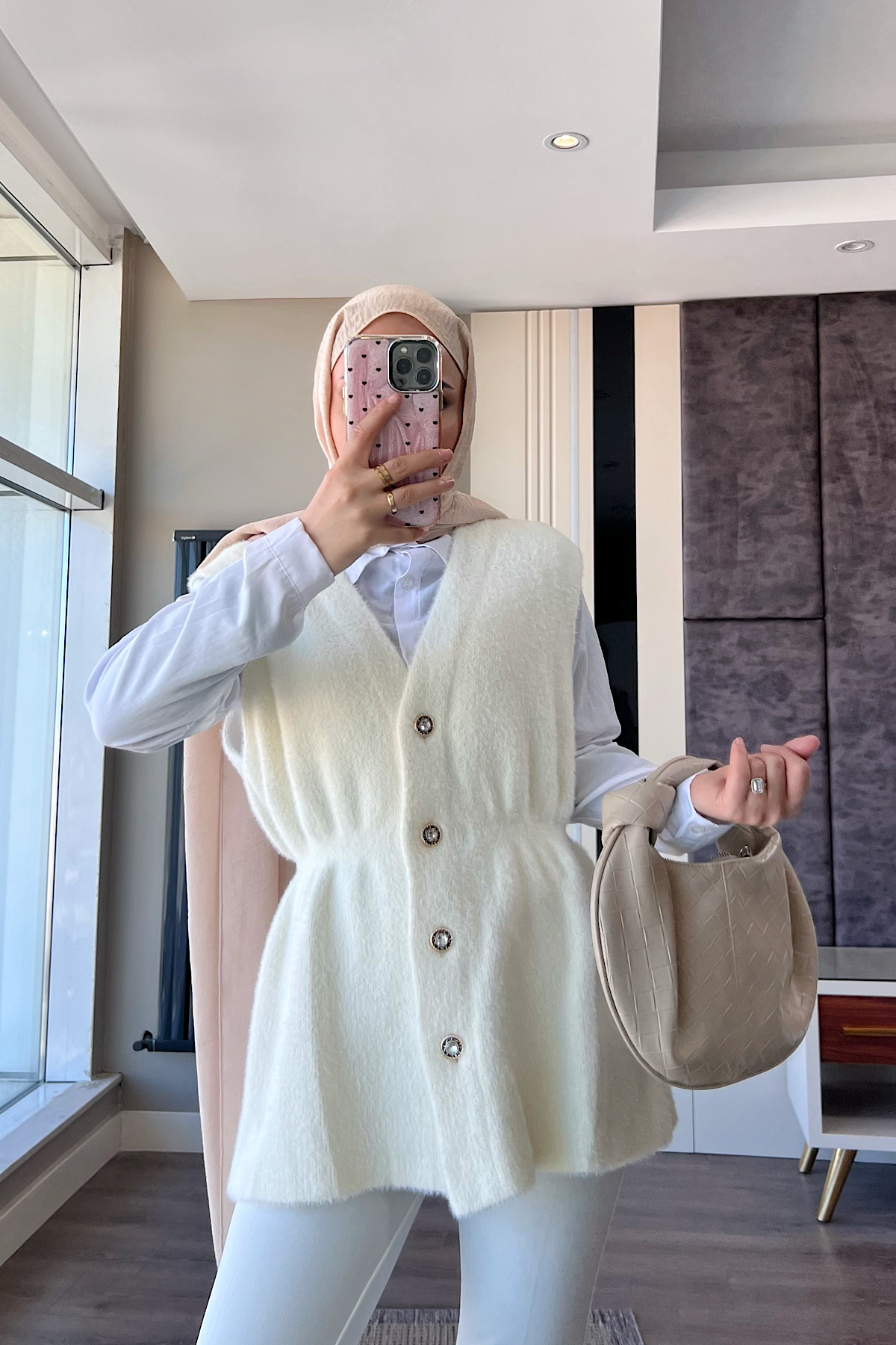 Yumoş Yelek KremDubaiShowroomDIŞ GİYİM00969