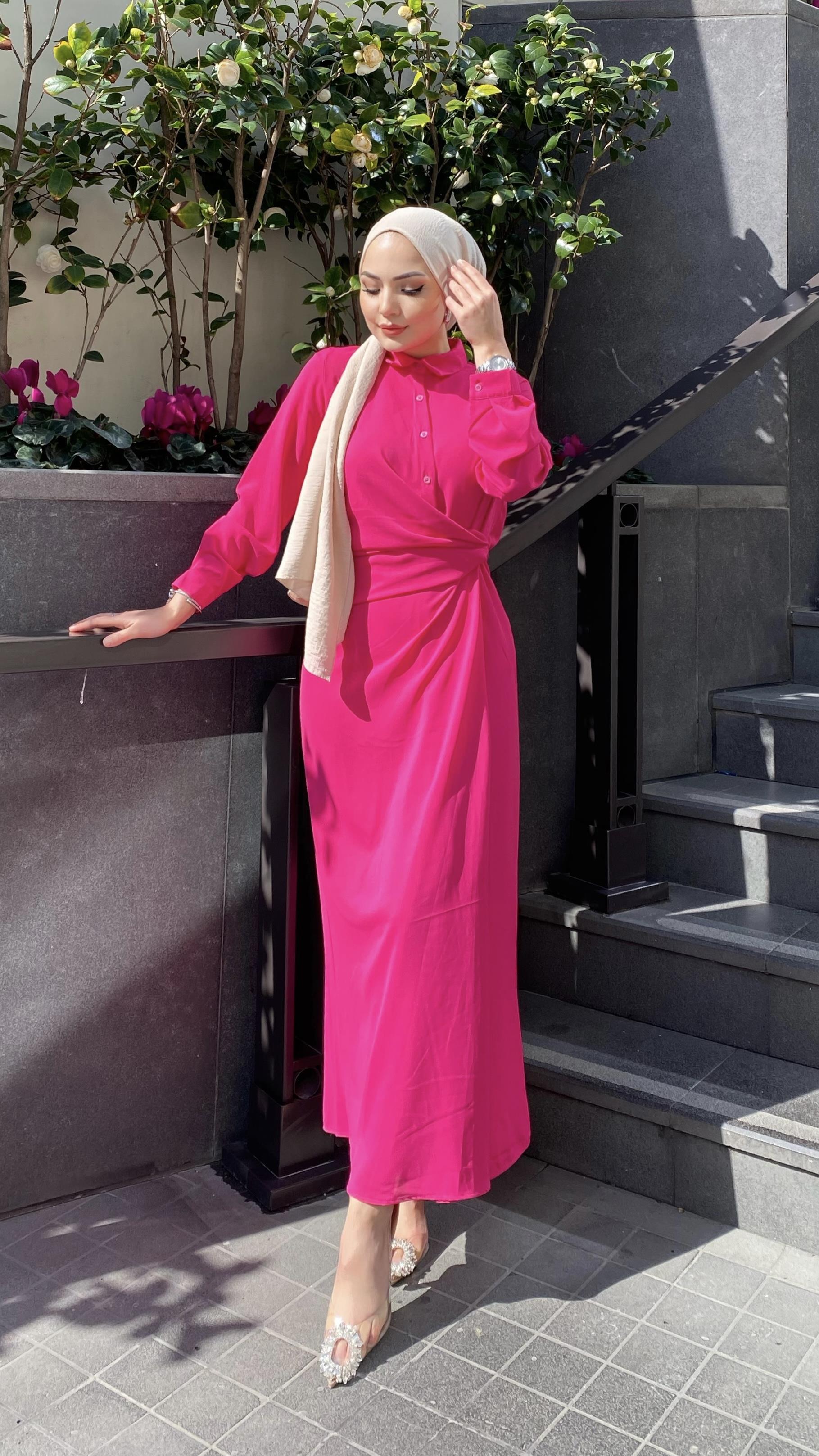 Firuze elbise Fuşya