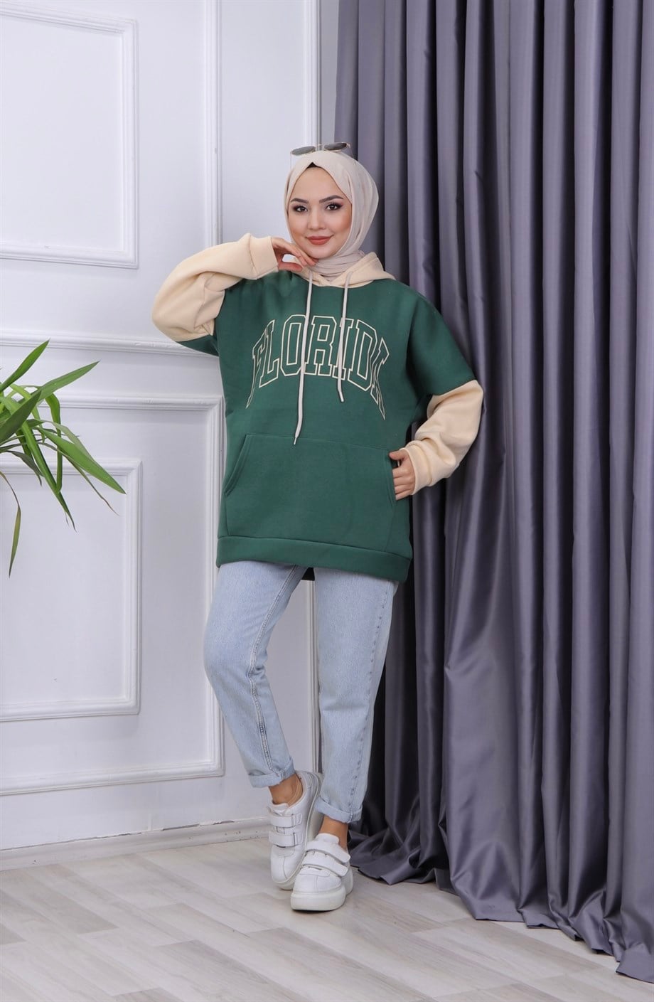 İÇİ ŞARDONLU FLORİDA SWEAT YEŞİL