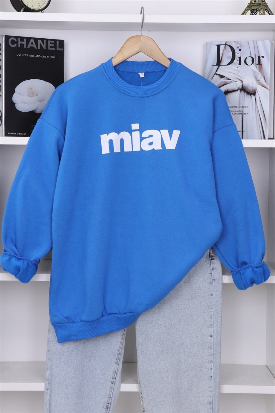 İÇİ ŞARDONLU MİAV SWEAT MAVİ