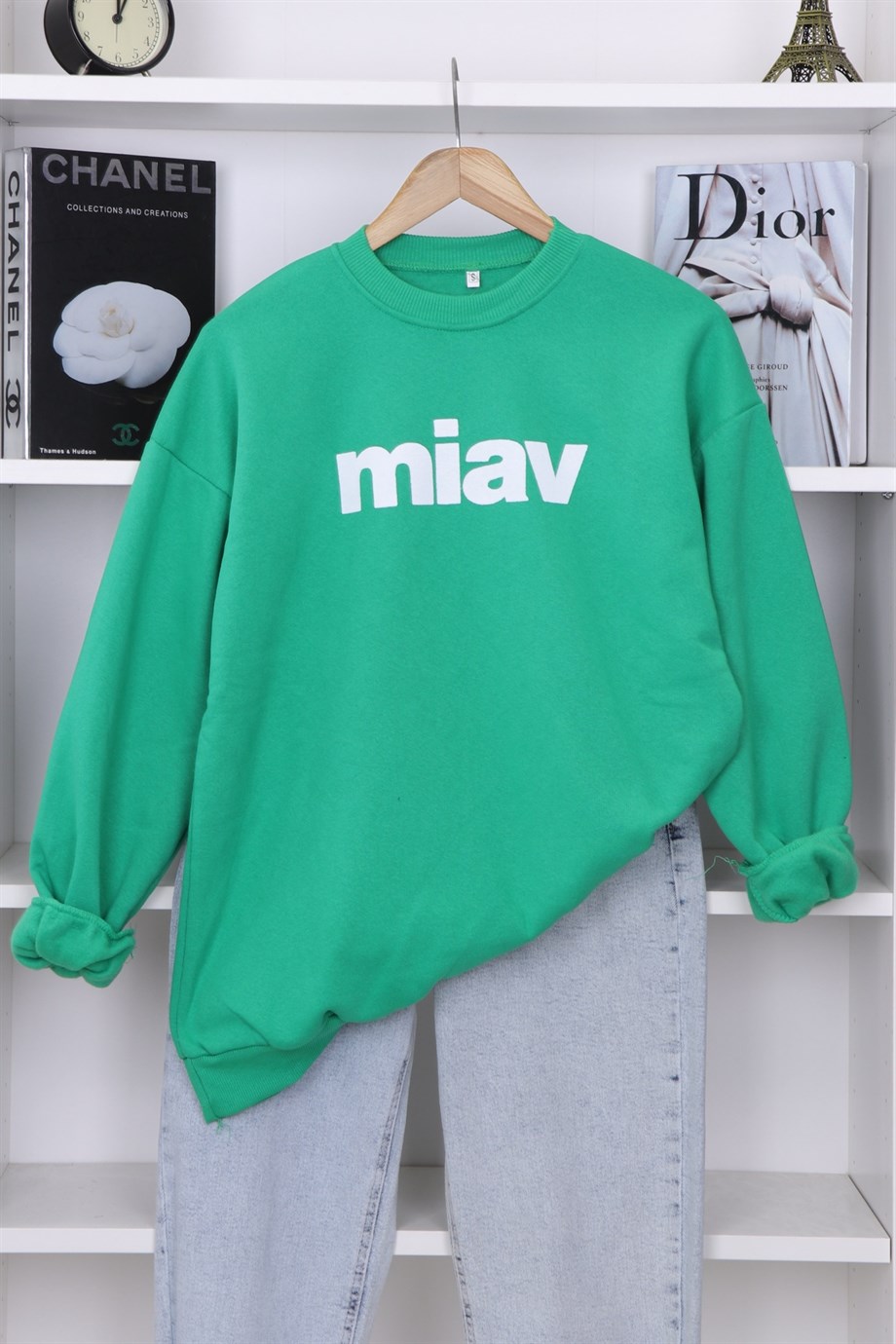 İÇİ ŞARDONLU MİAV SWEAT YEŞİL
