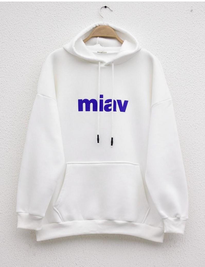 İçi şardonlu  miavYazılı Sweat Beyaz