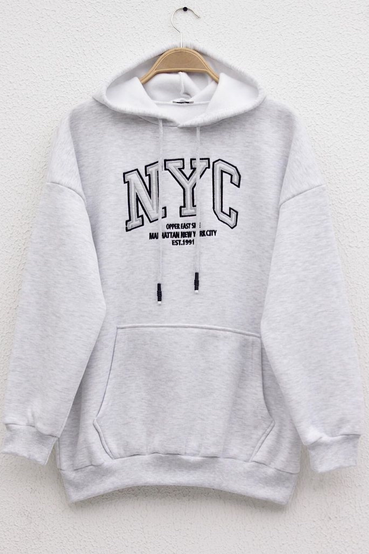 İçi Şardonlu NYC Sweat Gri