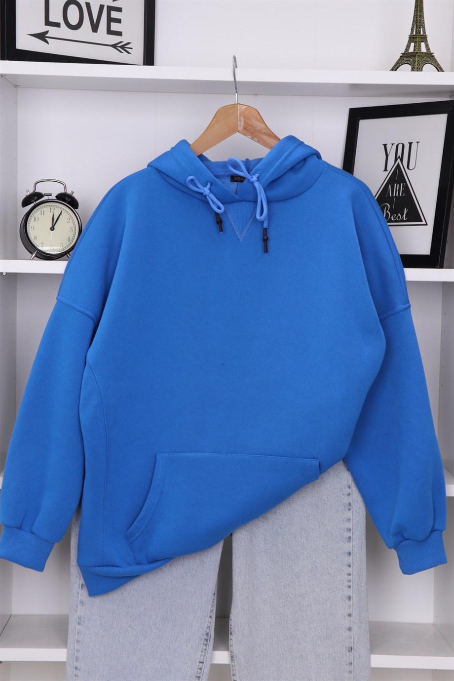 İÇİ ŞARDONLU ÜÇ İPLİK SWEAT MAVİ