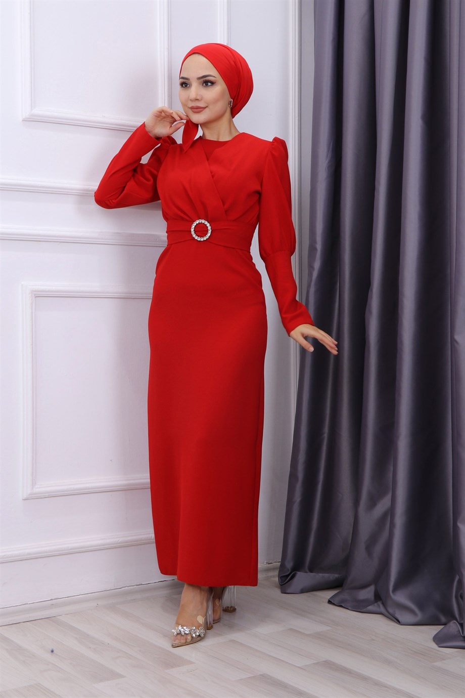 KALEM ELBİSE KIRMIZI