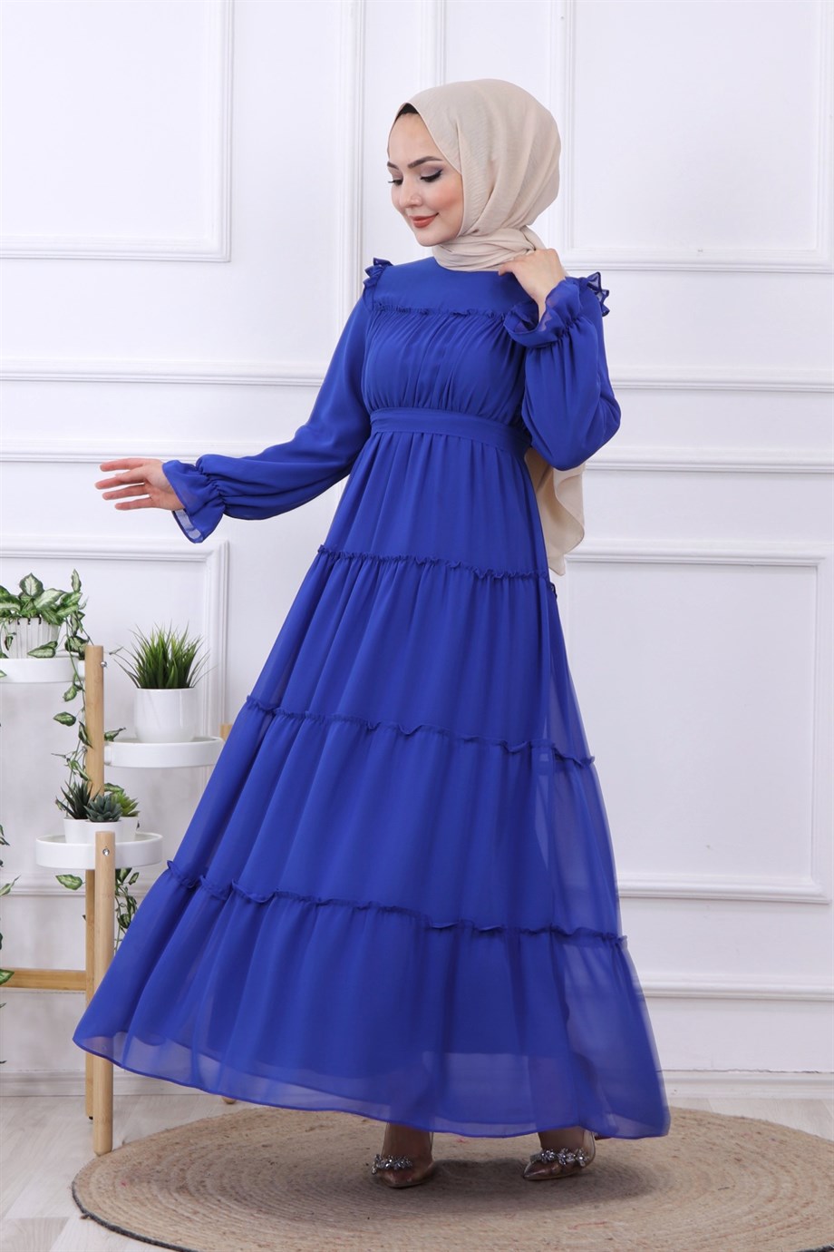 KAT KAT ŞİFON ELBİSE PARLEMENT