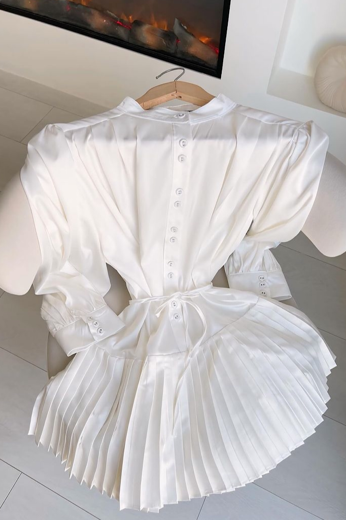 Kendall Beyaz saten tunik 