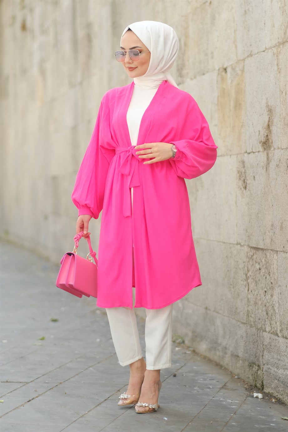 KİMONO YEŞİL PEMBE