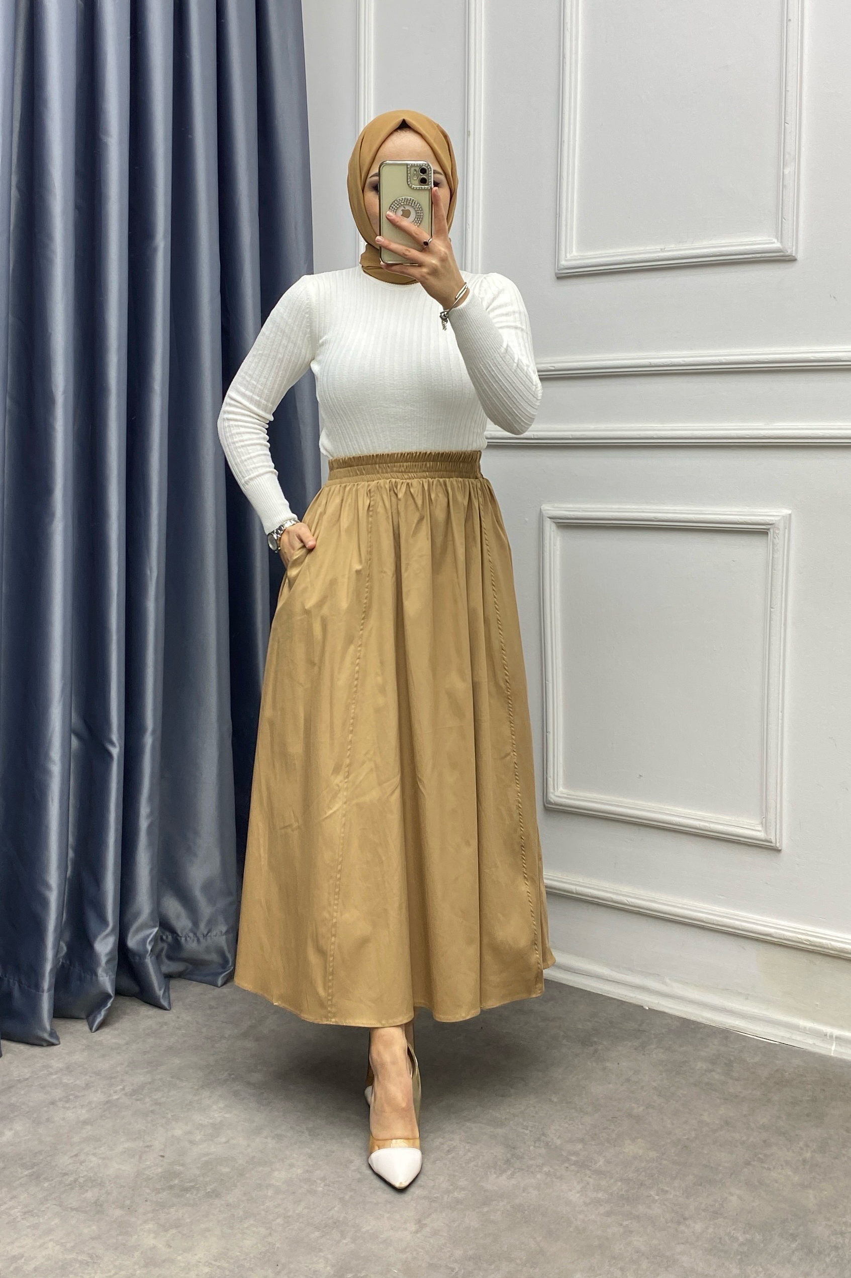 Kloş Etek camel