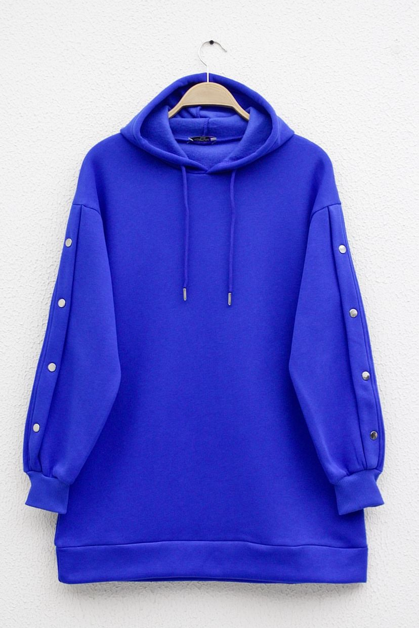 Kolları Çıtçıt detaylı Sweat Saks