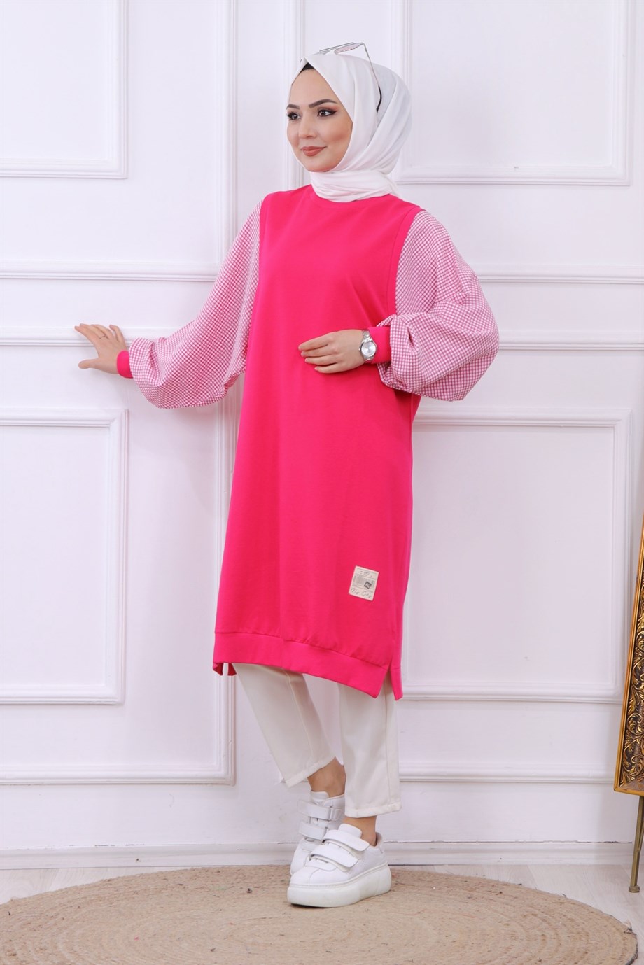 KOLLARI KARELİ SWEAT PEMBE