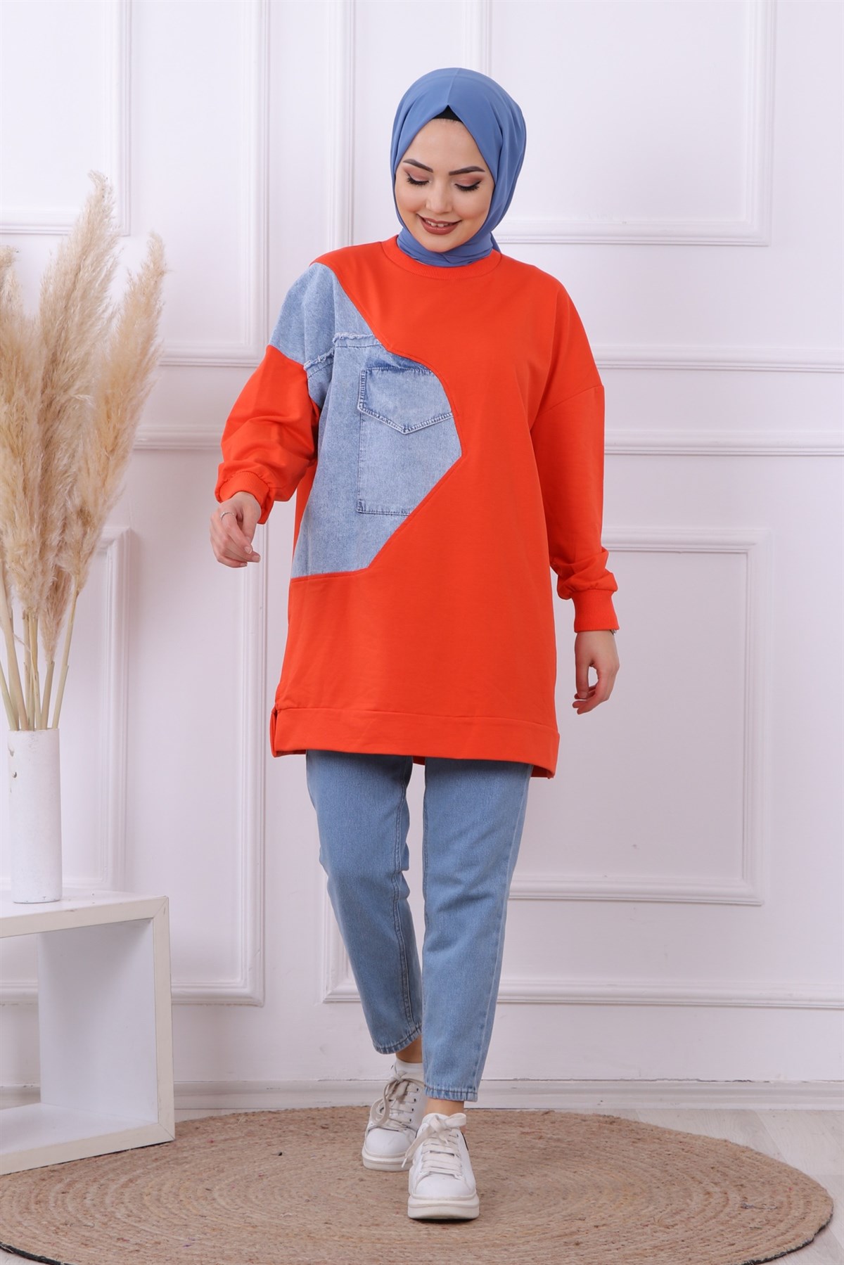 Kot detaylı sweat