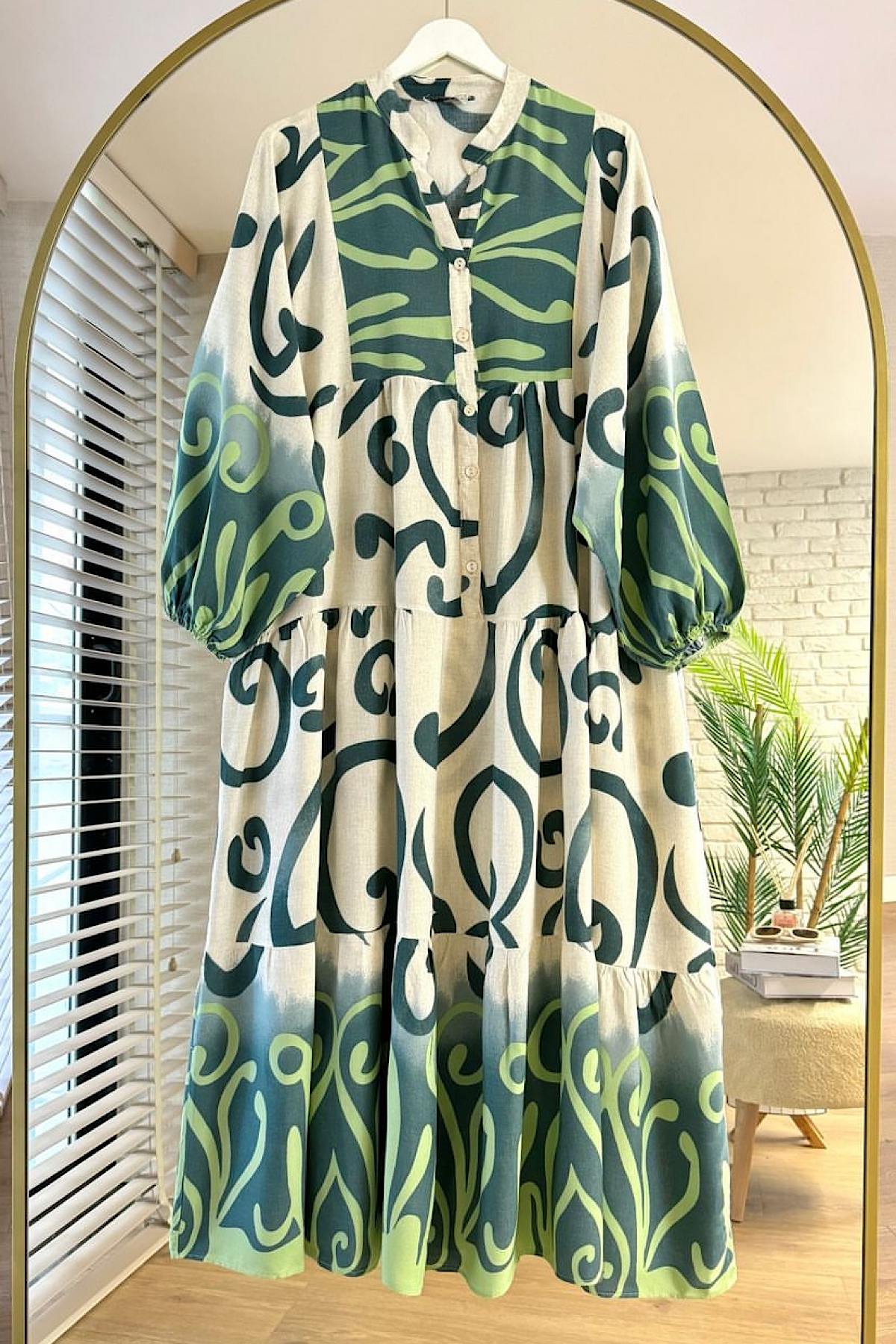 Lavinya viskon Elbise yeşil 