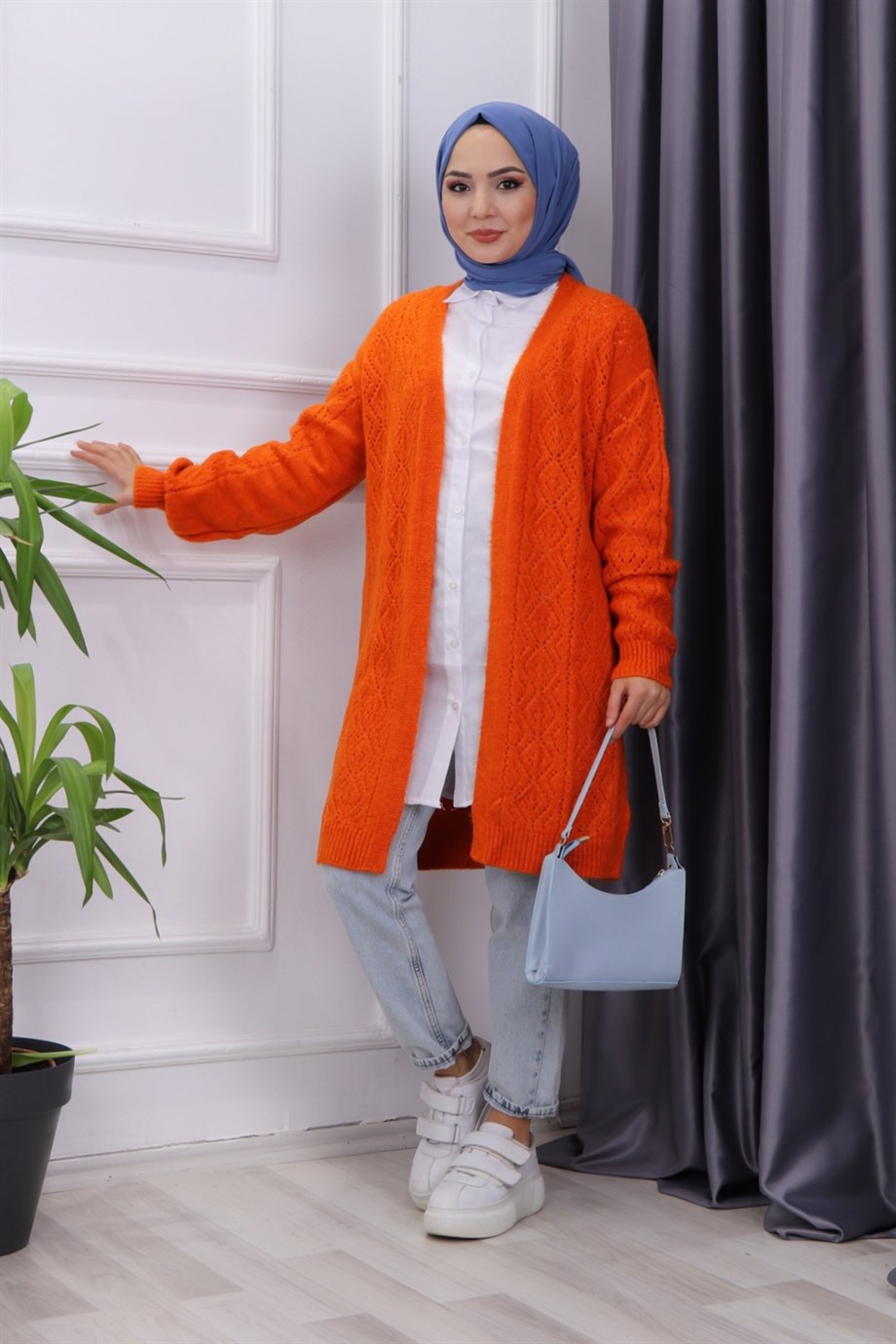 LAZER KESİM HIRKA TURUNCU