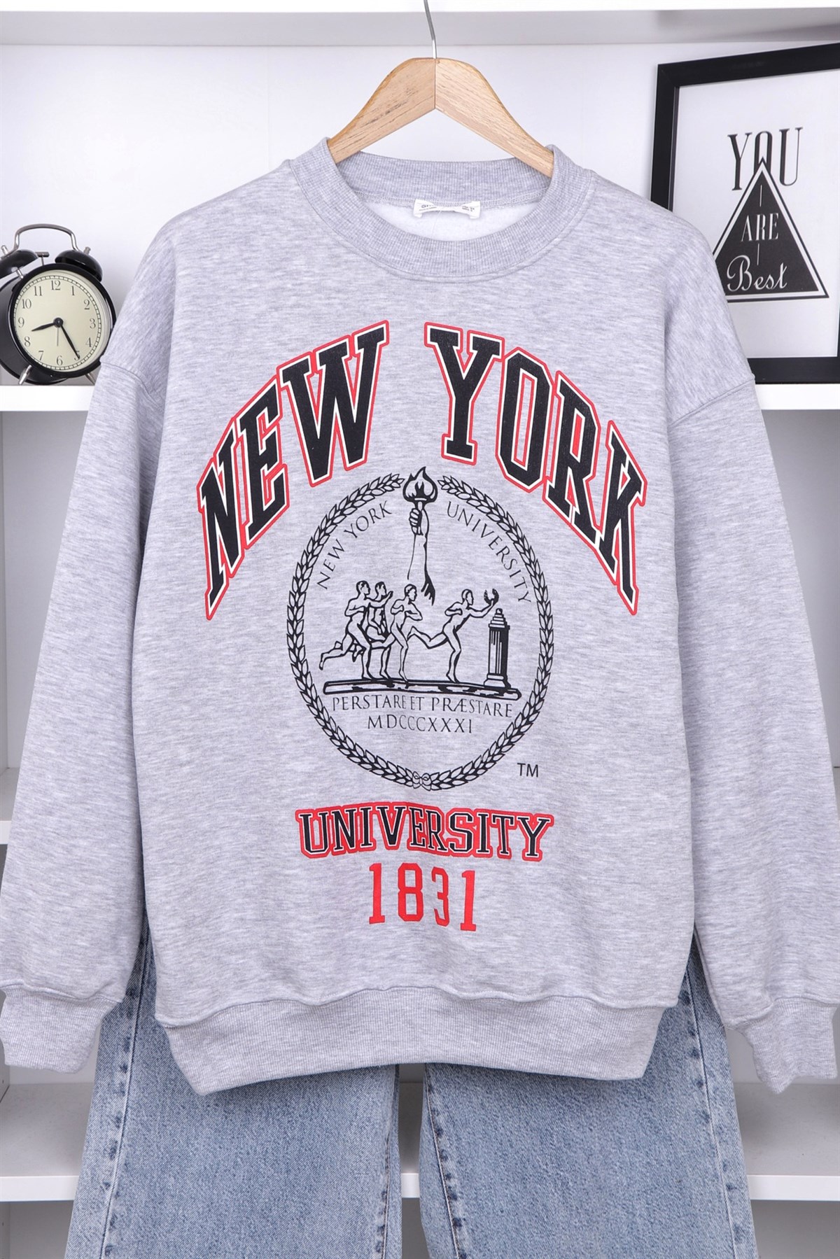 NEW YORK ÜÇ İPLİK TUNİK GRİ