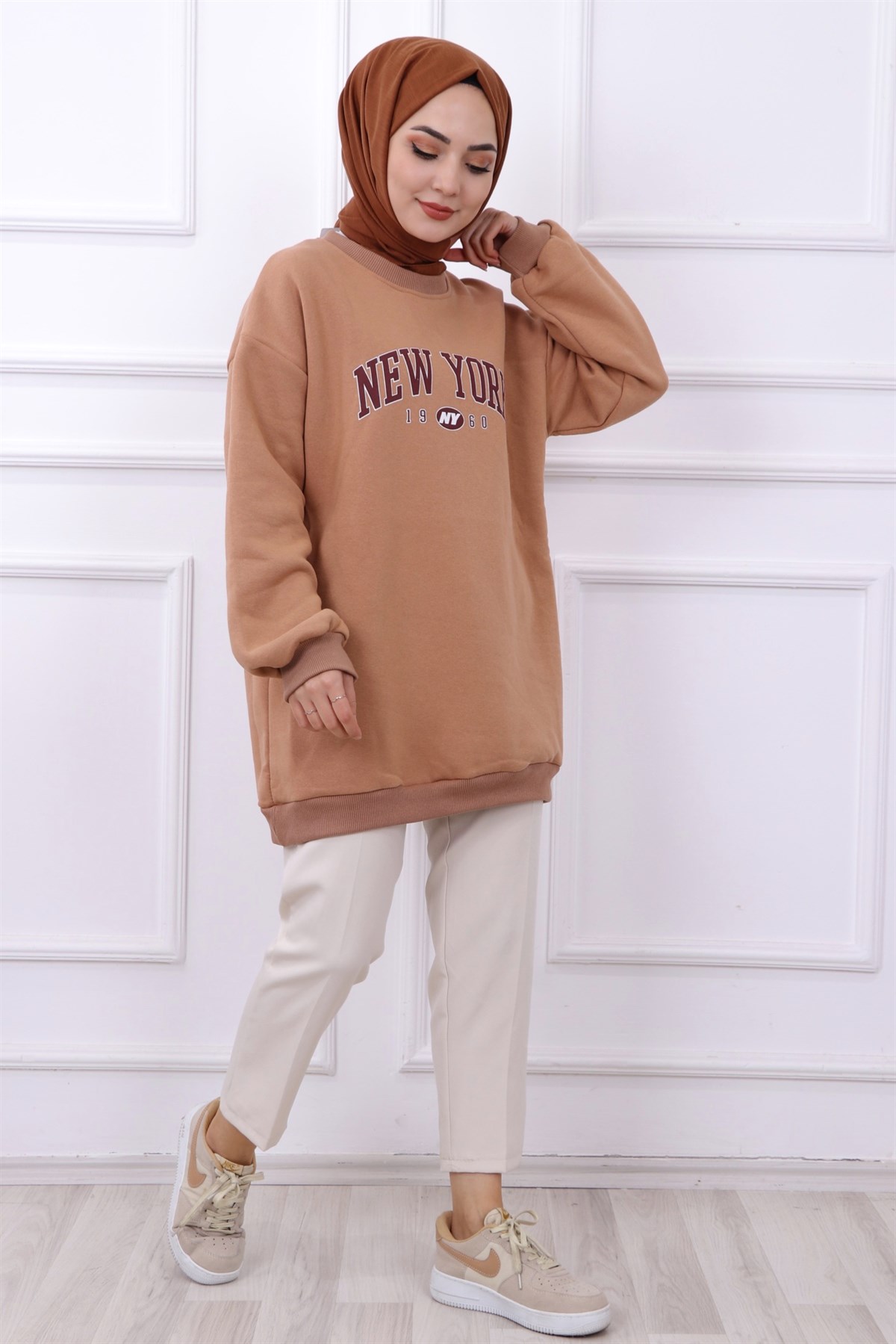 NEW YORK ÜÇ İPLİK TUNİK KAHVE