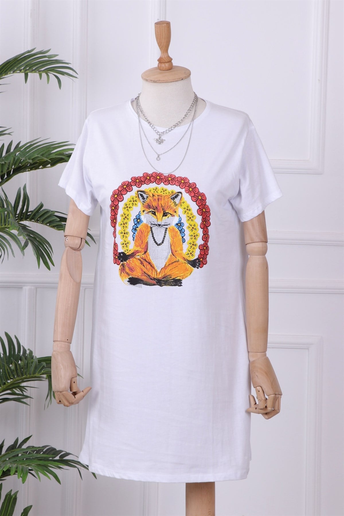 ÖNÜ DESENLİ İÇLİK-BEYAZ