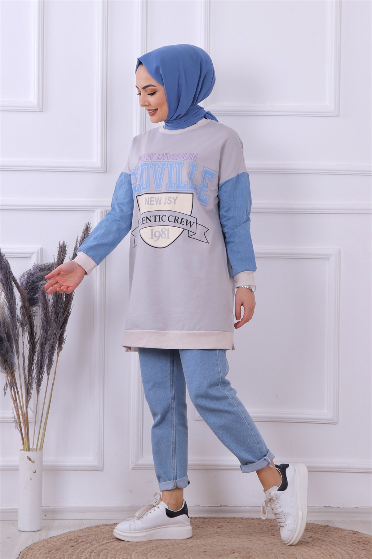 önü redville yazılı sweat gri