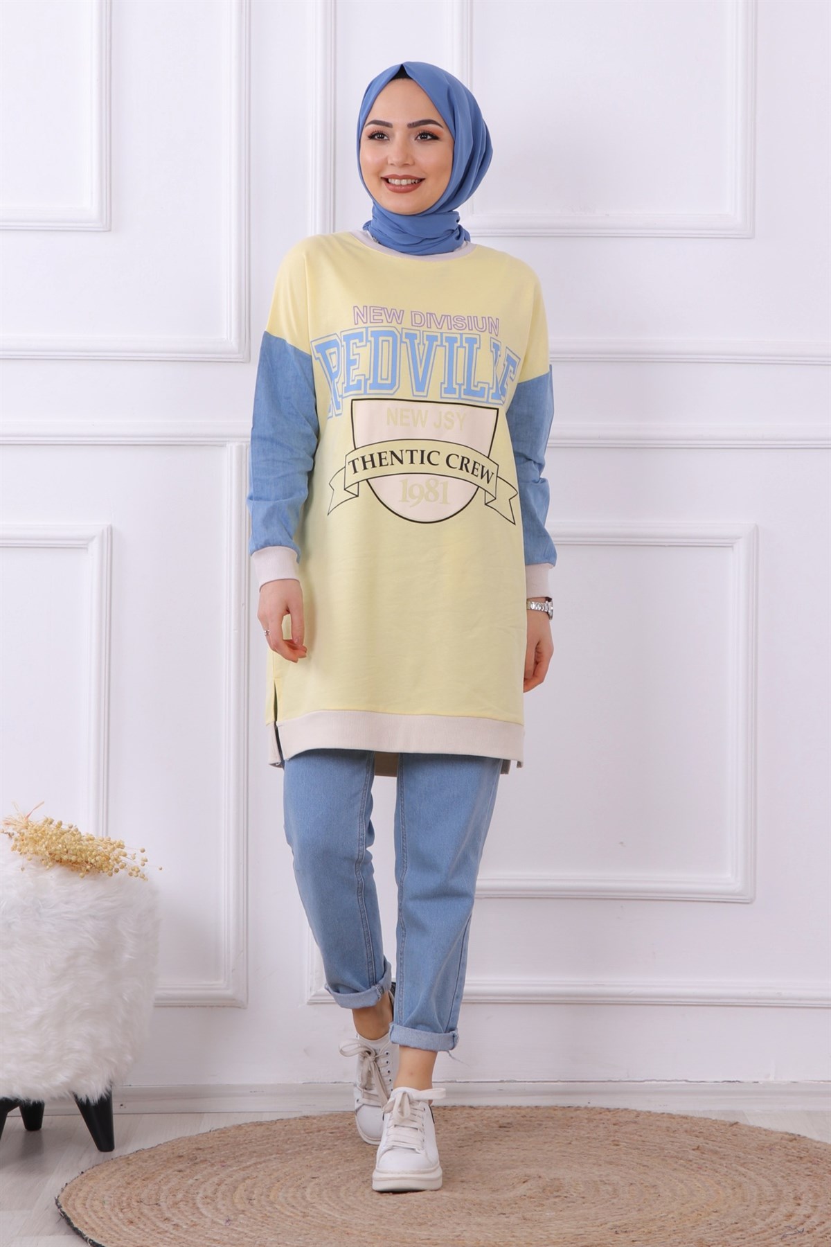 önü redville yazılı sweat sarı