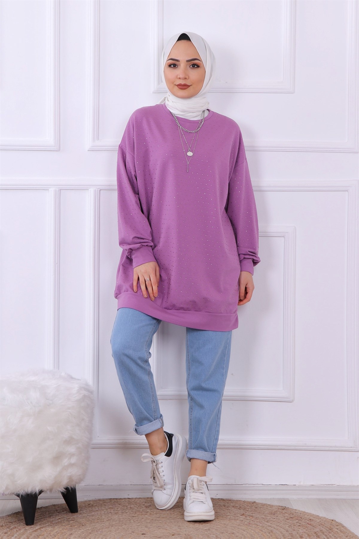 ÖNÜ TAŞLI SWEAT MÜRDÜM