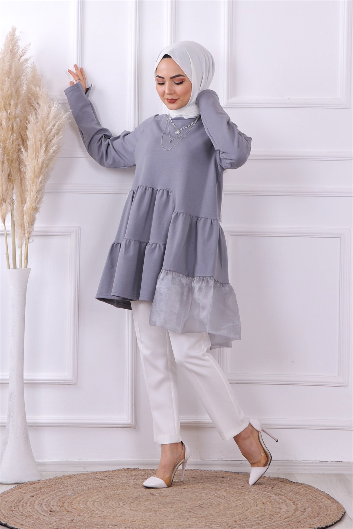 organze tül detaylı sweat