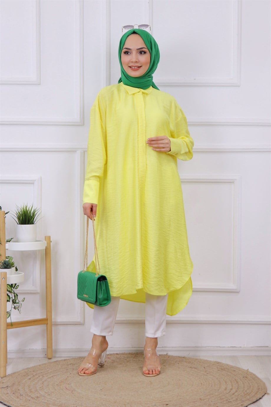 OVAL KESİM TUNİK SARI
