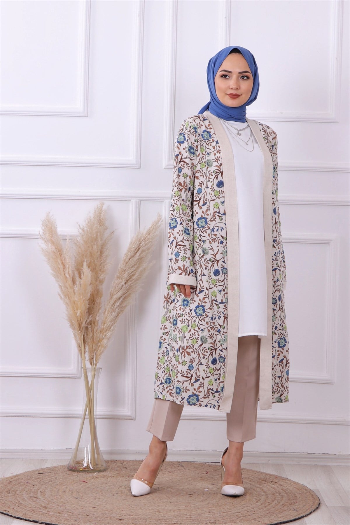 Şal yaka desenli kimono