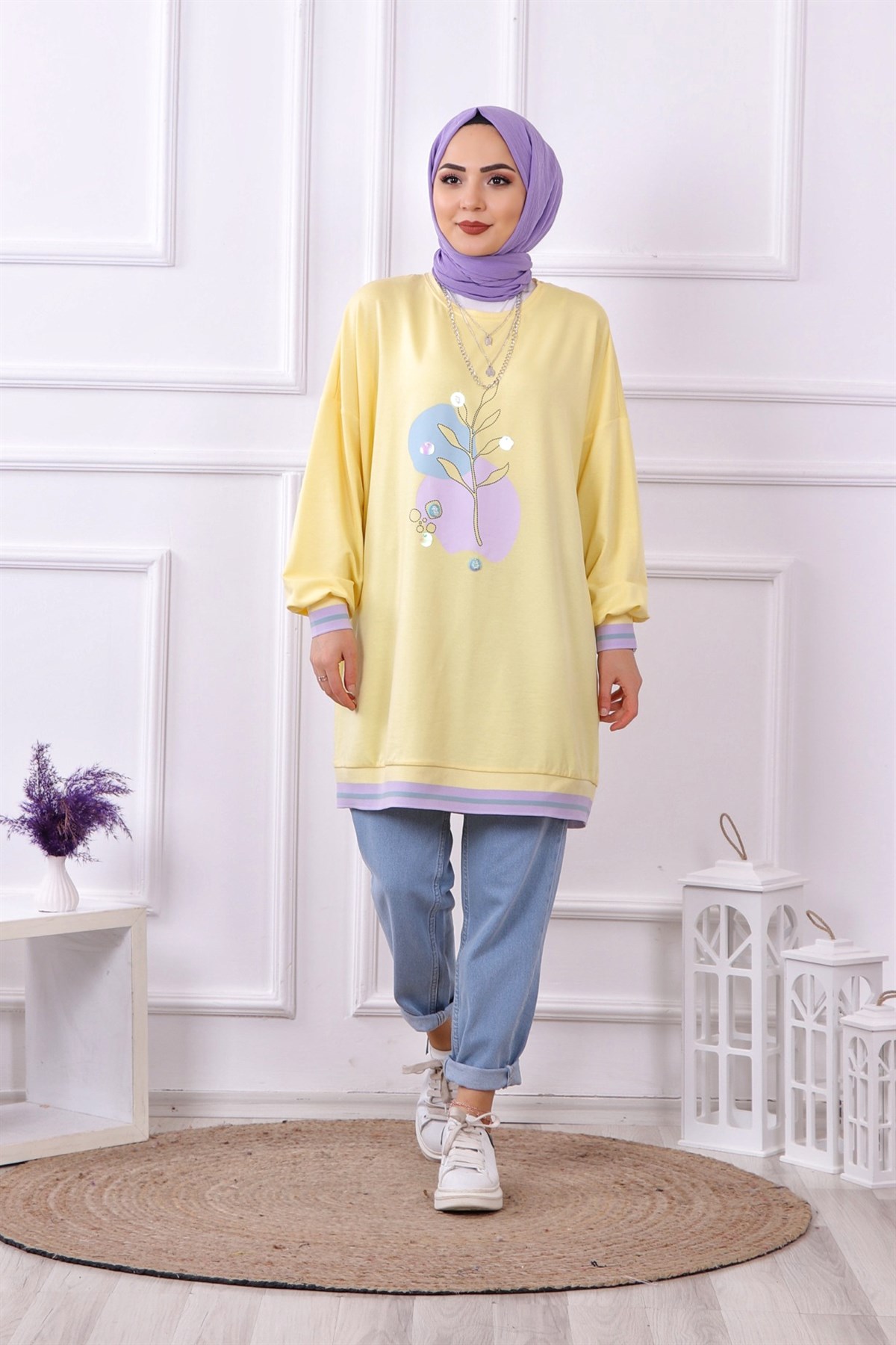 SOYUT BASKI DETAYLI SWEAT SARI