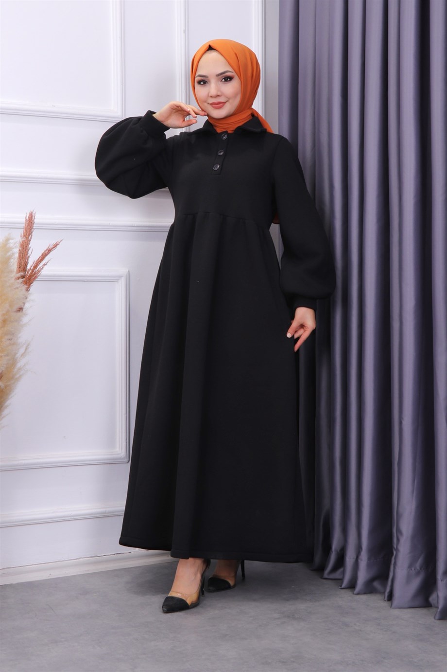 SWEAT ELBİSE SİYAH