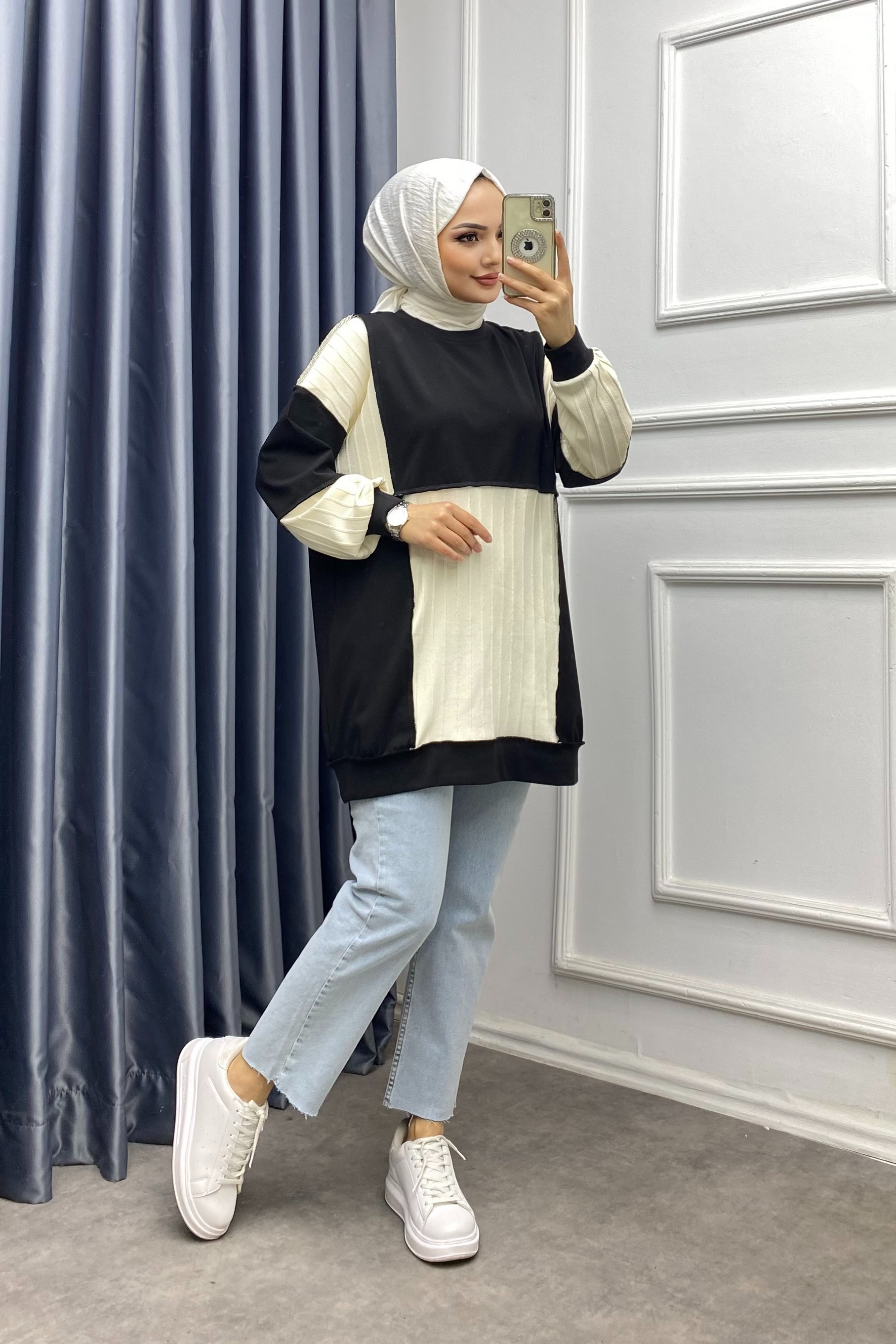 Ters Dikiş tunik siyah