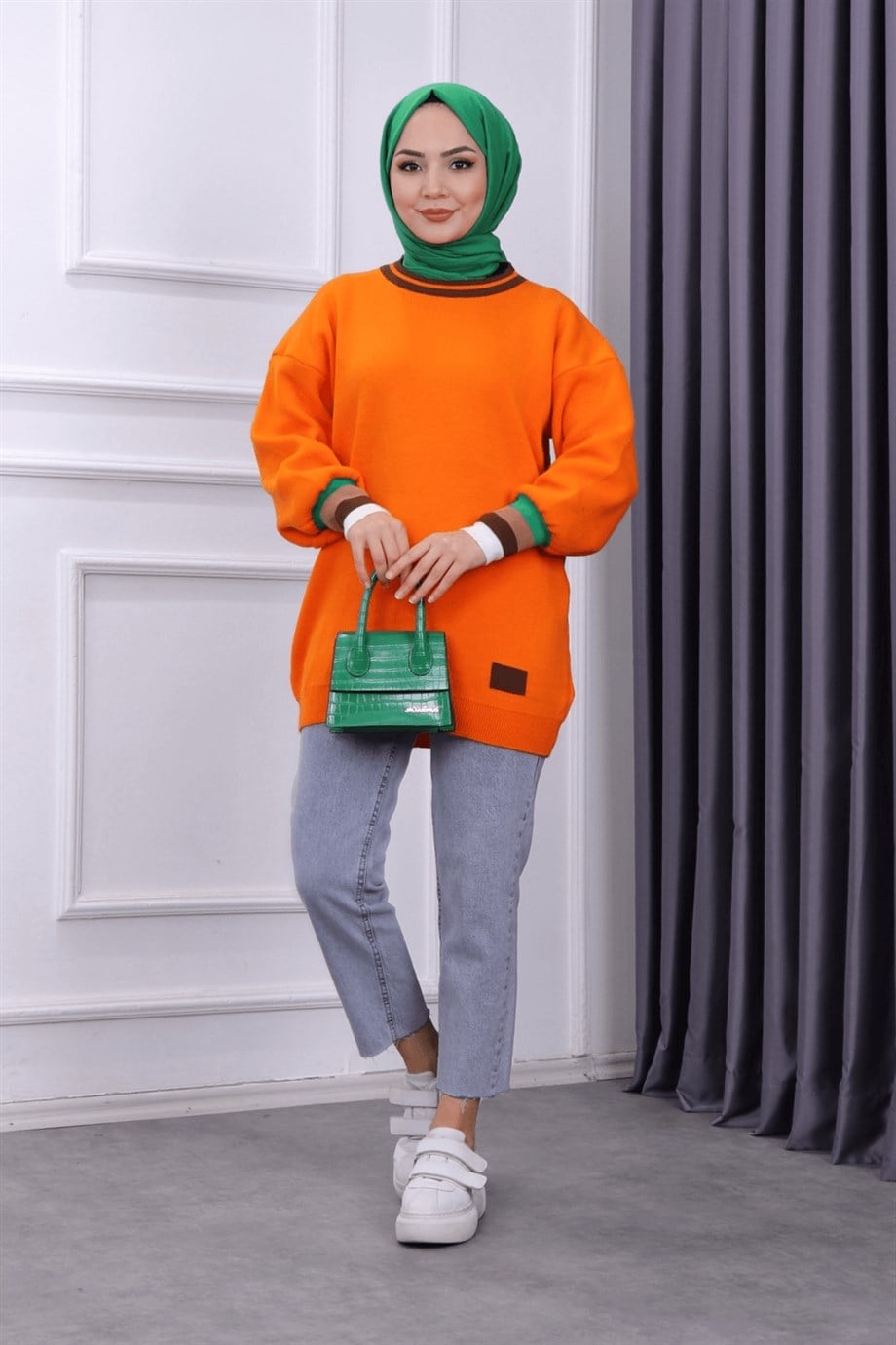 triko tunik turuncu