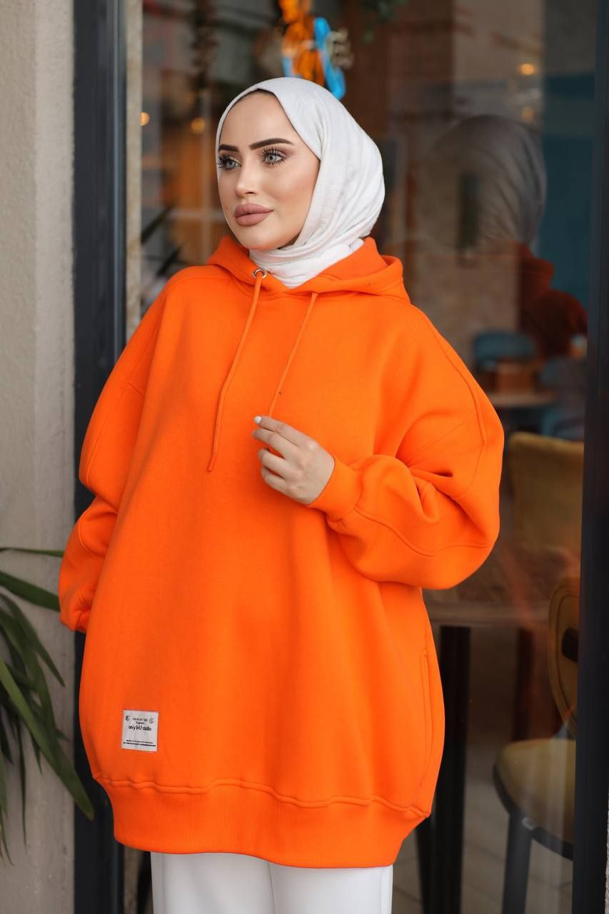 Üç iplik sweat turuncu