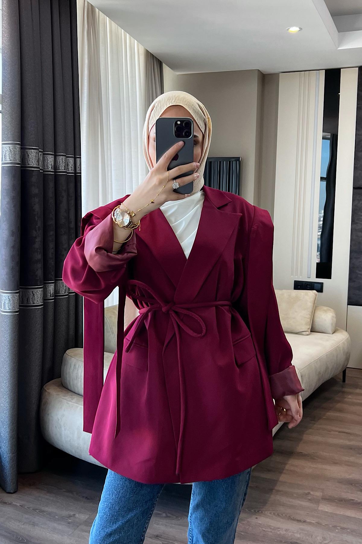Vera ceket Bordo