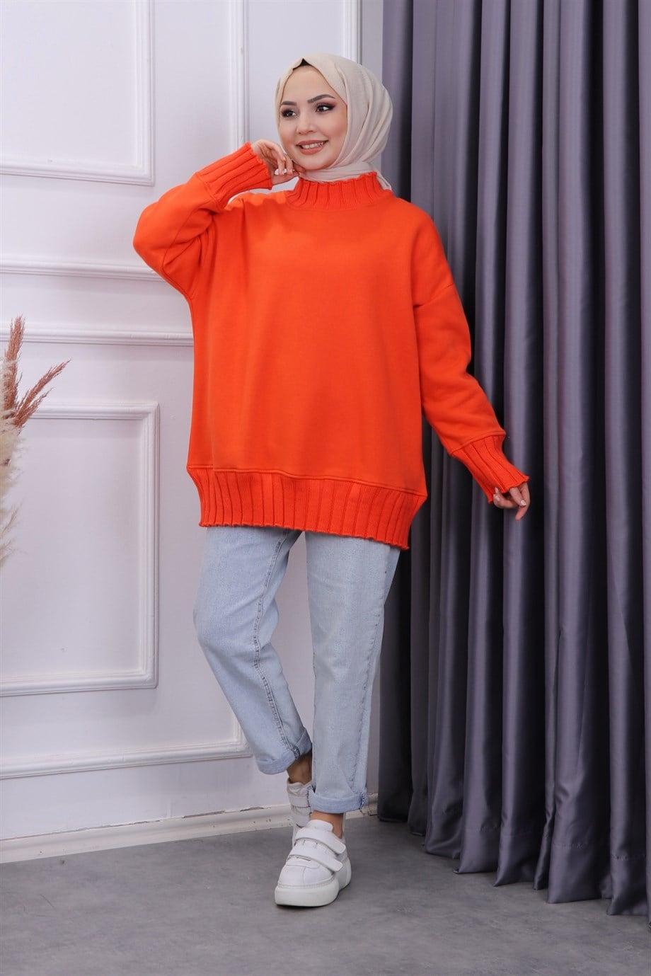 YAKASI TRİKO SWEAT TURUNCU