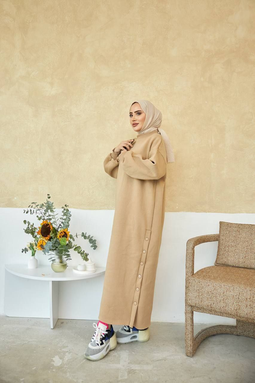 Yanı çıtçıt sweat elbise 