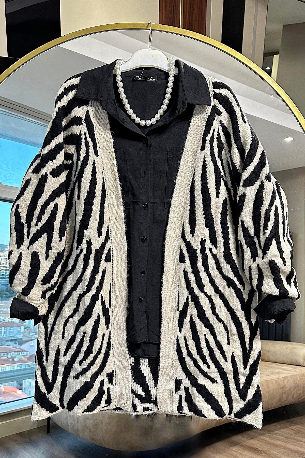 Yün Zebra Hırka 