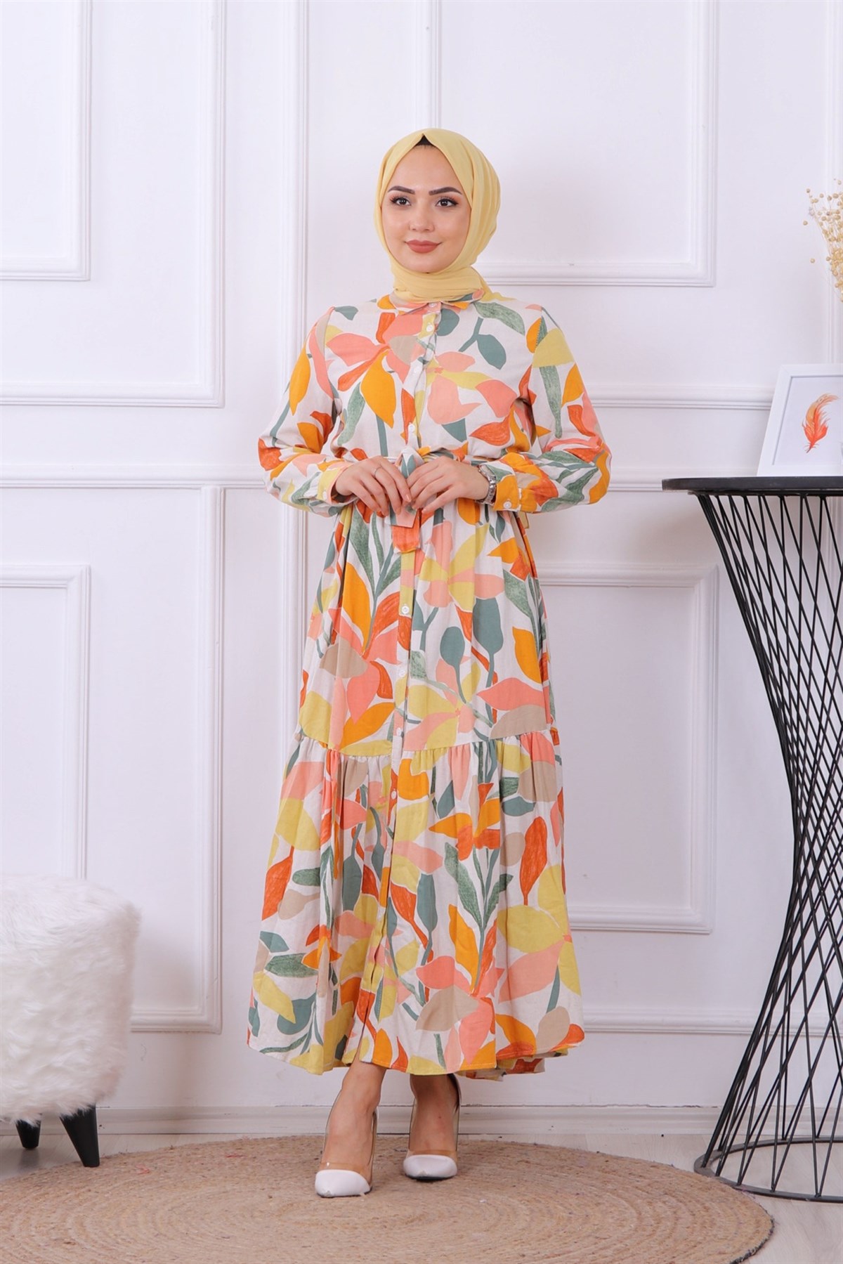 ZAMBAK ELBİSE SARI TURUNCU