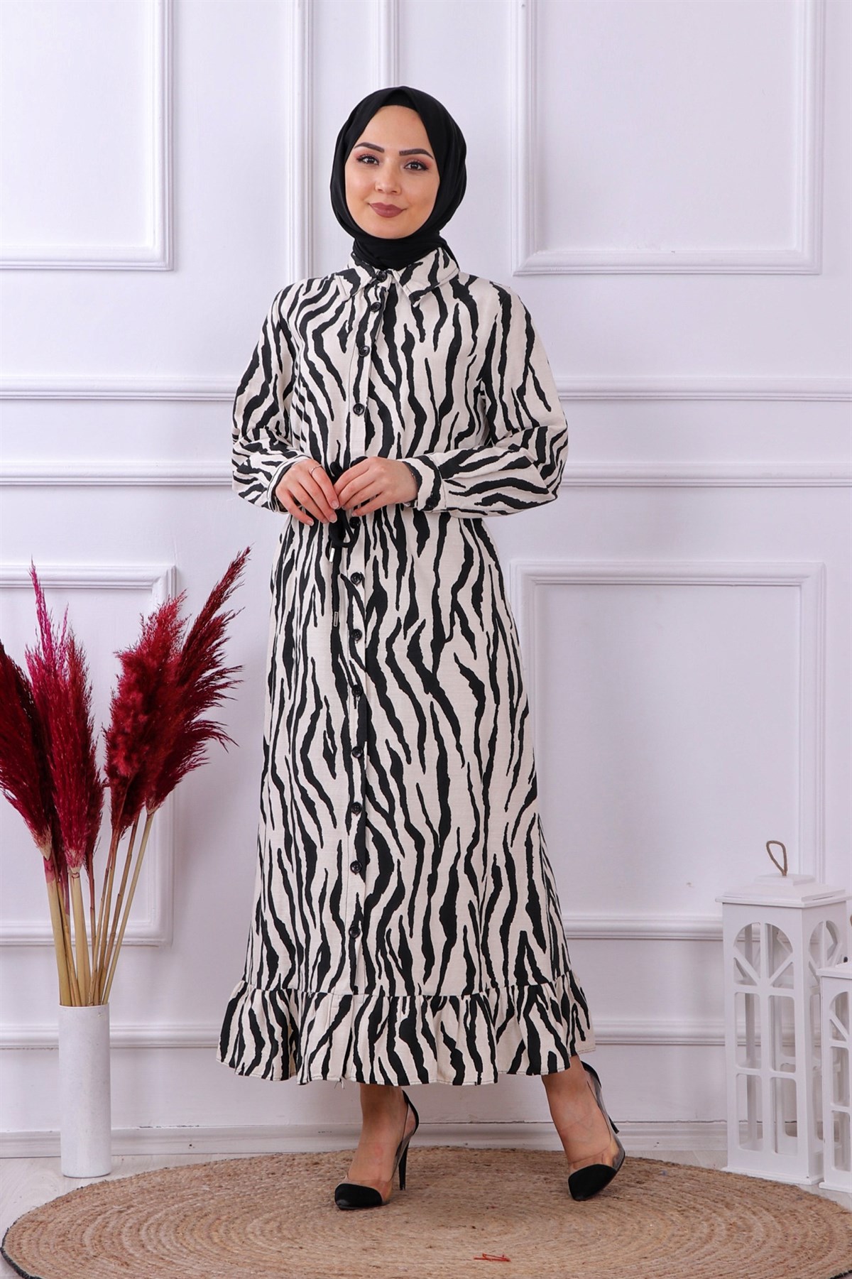 ZEBRA DESENLİ ELBİSE