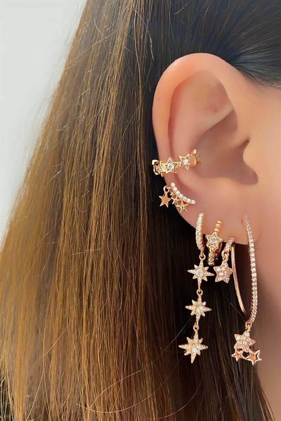 Single stone Star cartilage earrings