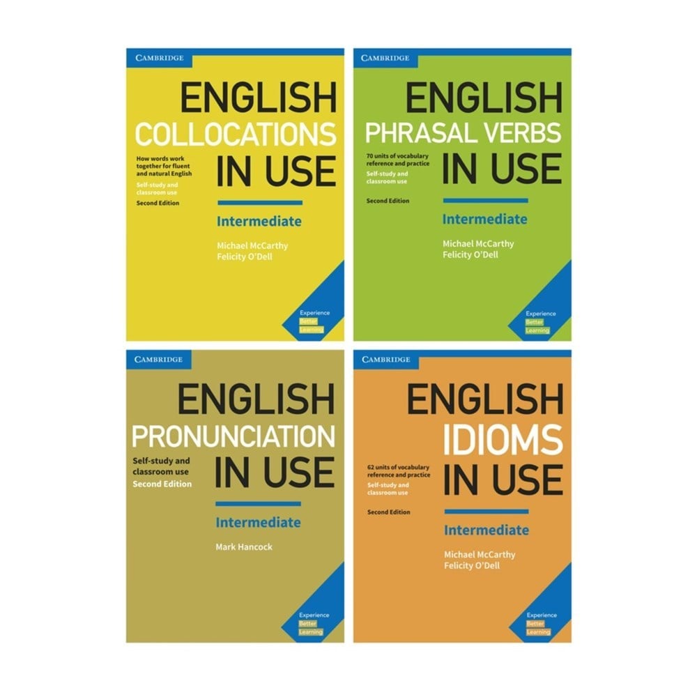 Intermediate Cambridge English Vocabulary in Use Set ( Pronunciation - Collocations - Idioms - Phrasal Verbs )