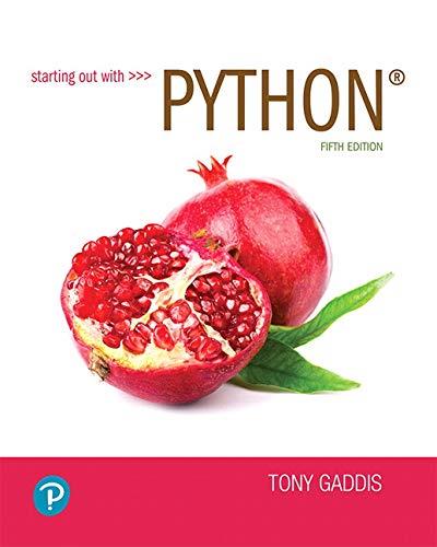 Starting Out with Python 5th Edition Tony Gaddis