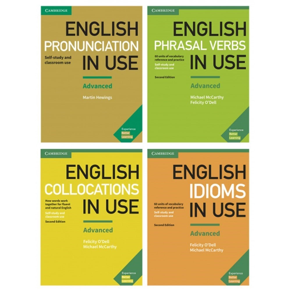 Advanced Cambridge English Vocabulary in Use Set ( Pronunciation - Collocations - Idioms - Phrasal Verbs )