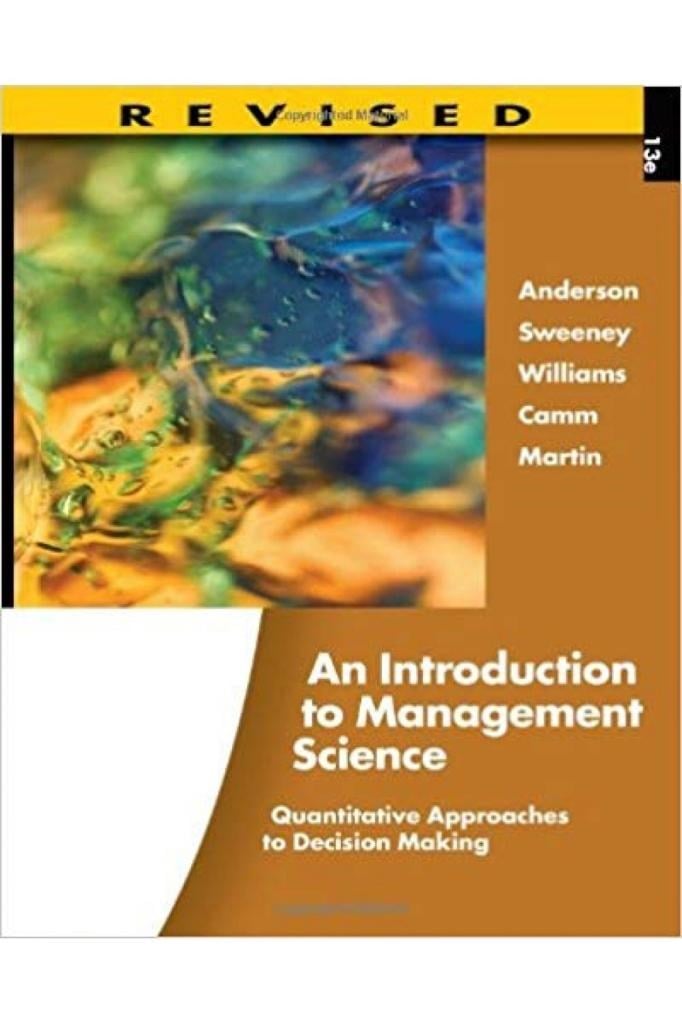 an introduction to management science quantitative approaches to 13th