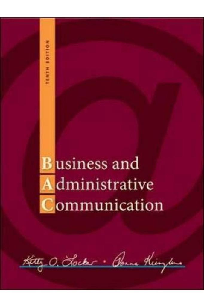 Business and Administrative Communication Kitty (Locker, Donna Kienzler)